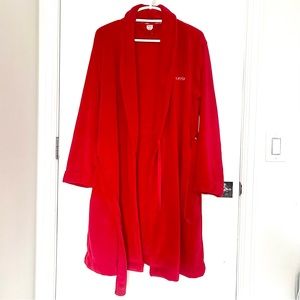 Red, Calvin Klein, Plush robe, soft & cozy.